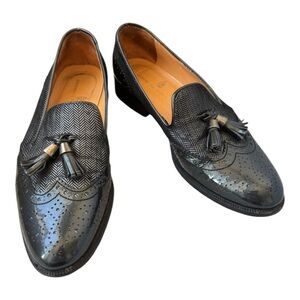 Bardnessa Franchetti Women’s Black Wingtip Brogue Tassel Loafers EU 36 (US 5.5)